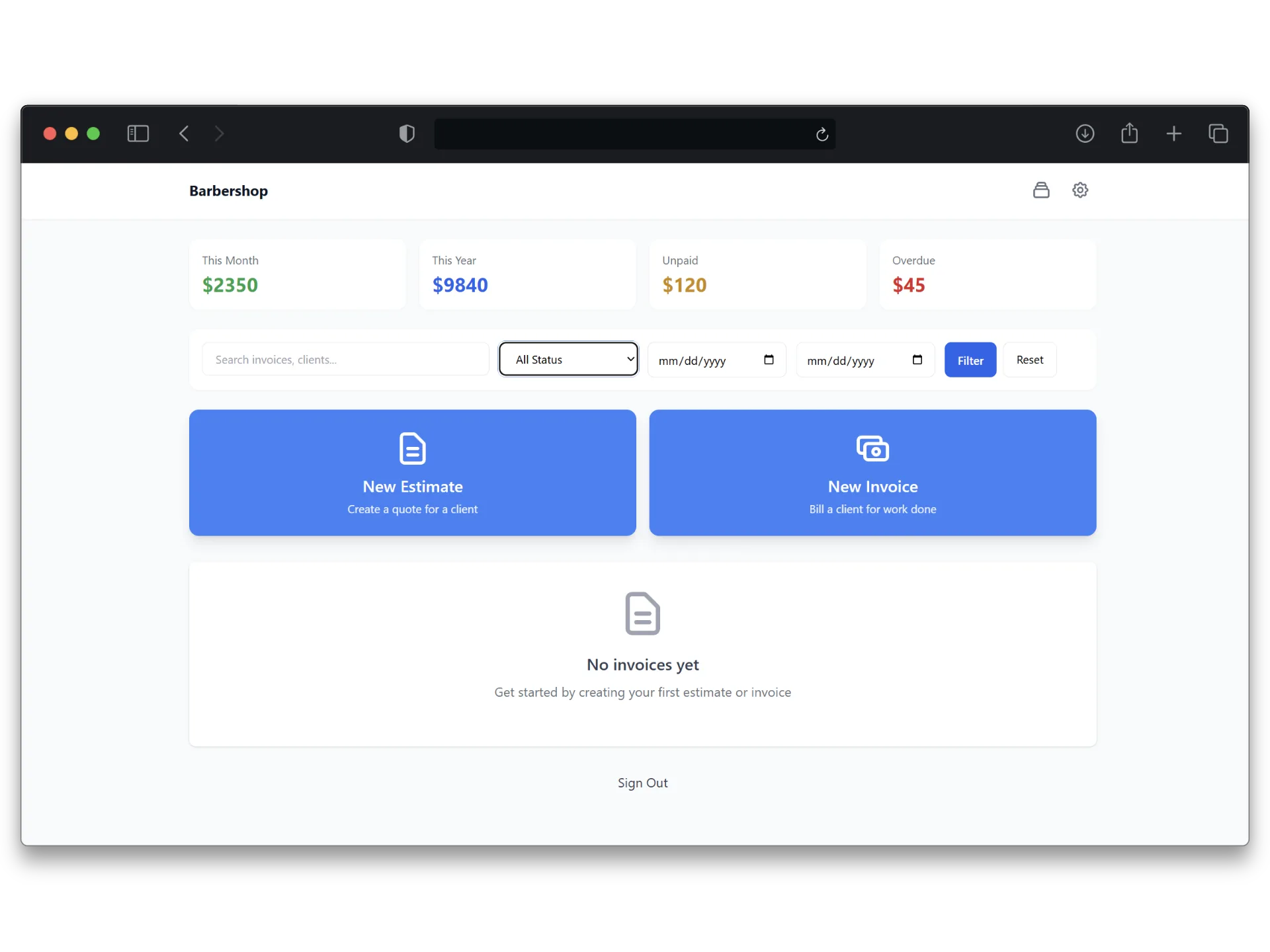 AI Invoicing dashboard preview