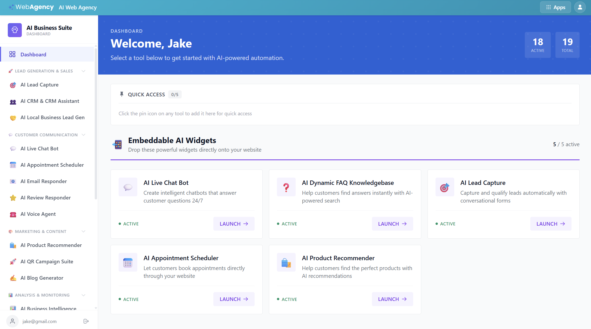AI white-label dashboard