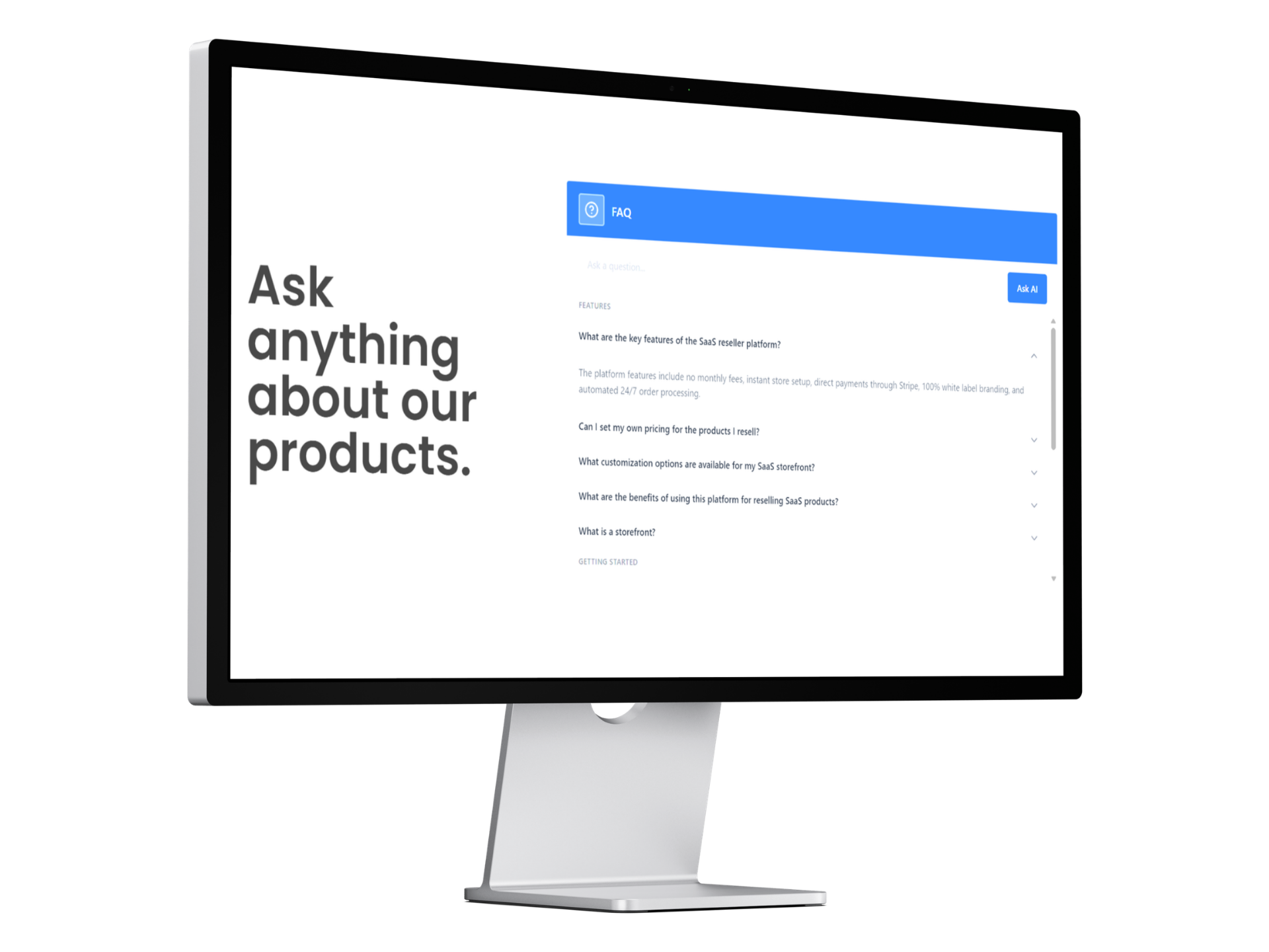 AI Dynamic FAQ Widget Dashboard