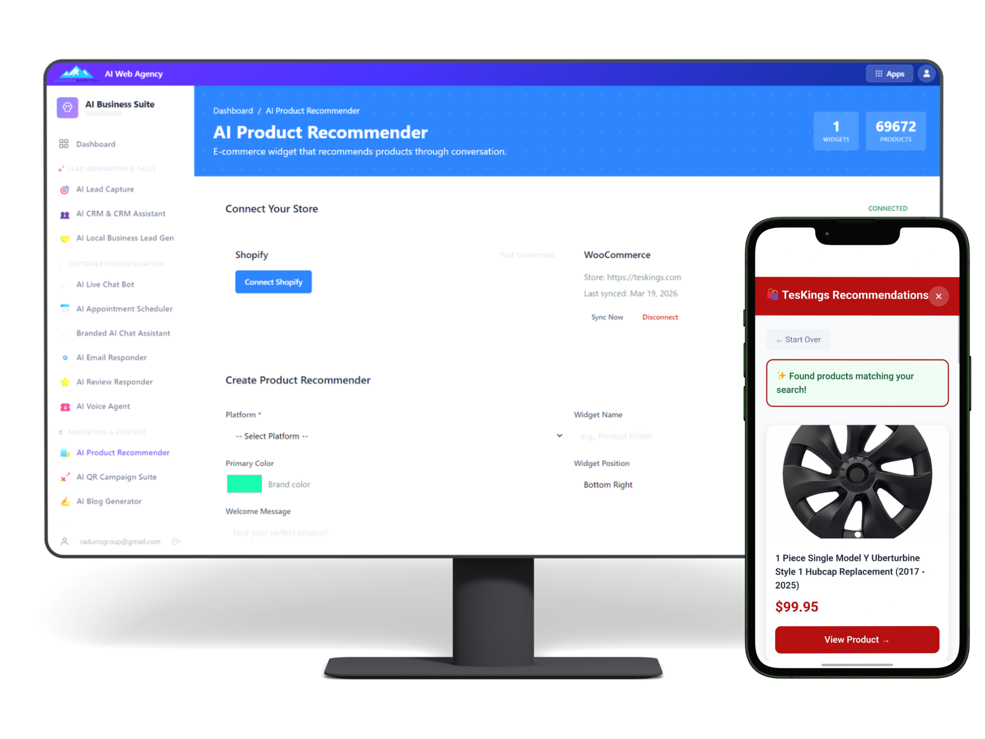 AI Product Recommender Dashboard
