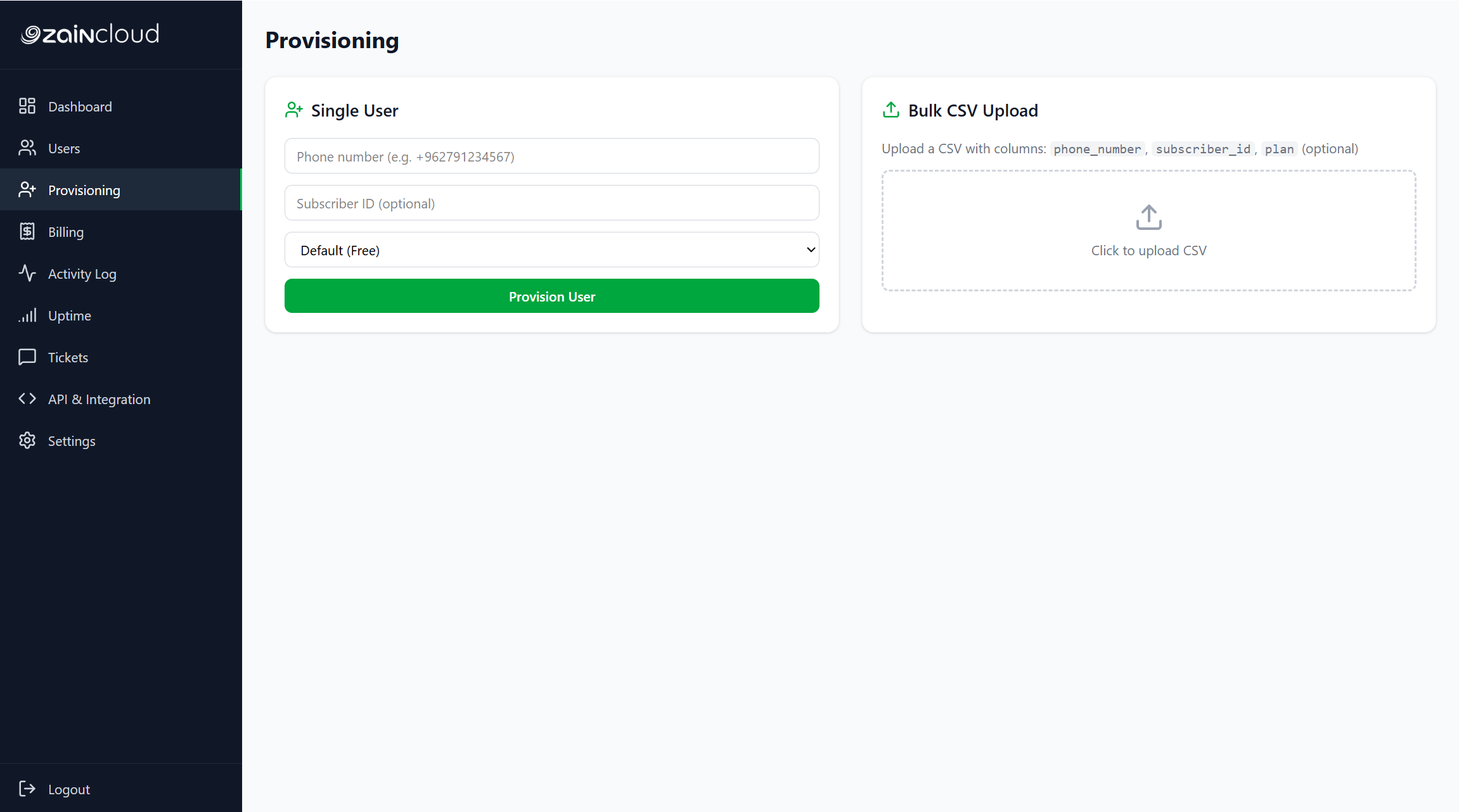 Bulk Provisioning