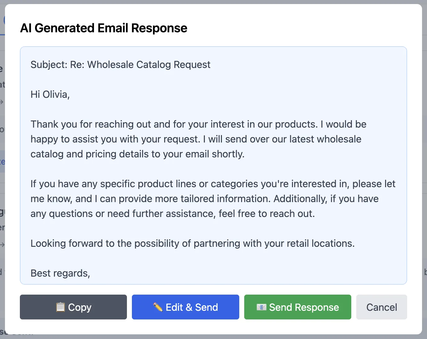 AI Email Response Workflow