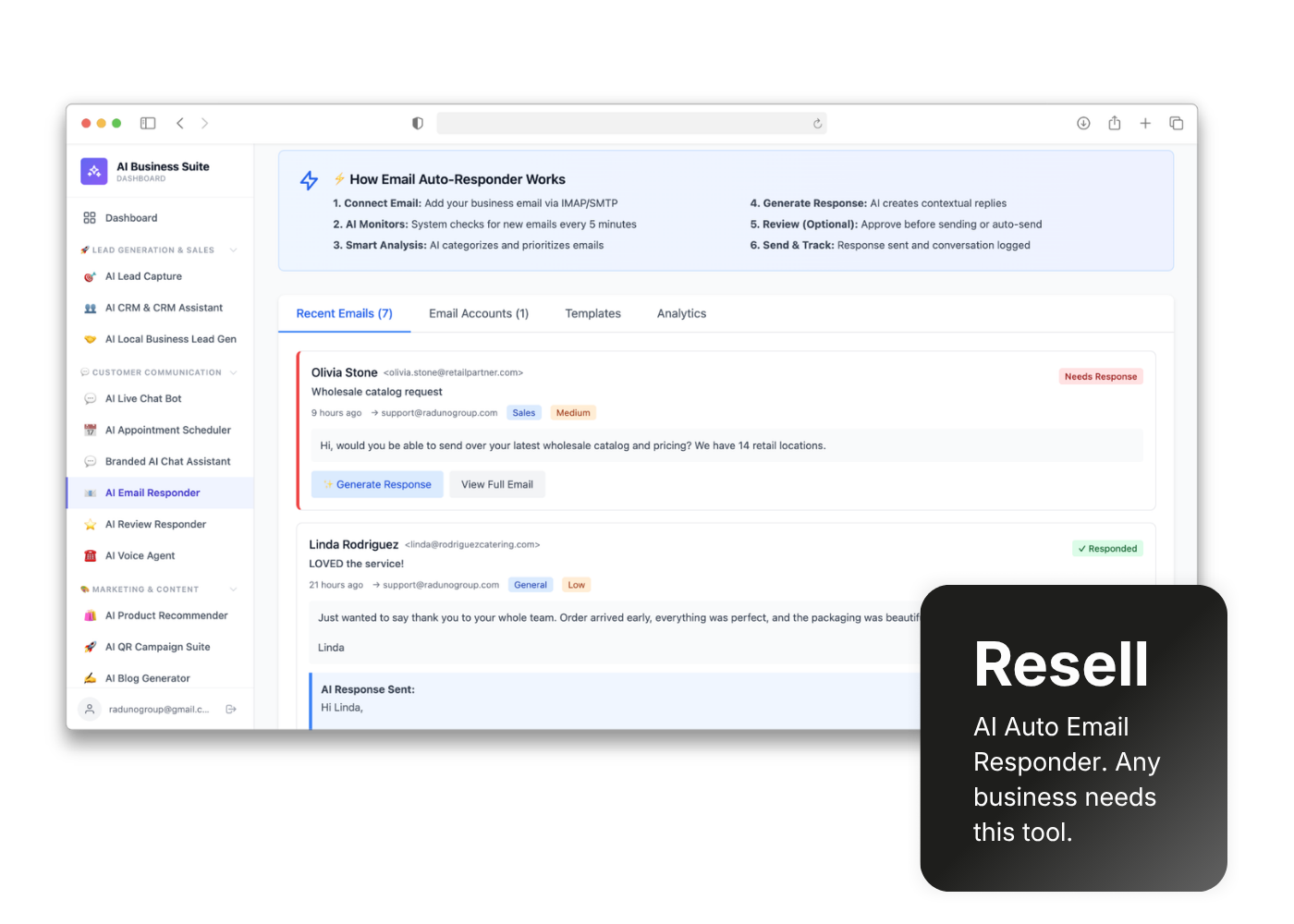 AI Email Responder Dashboard
