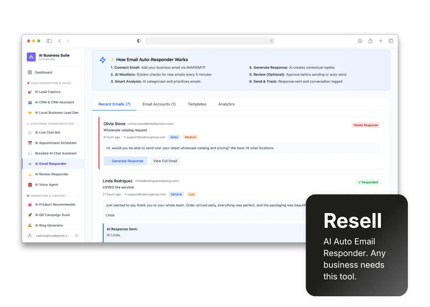 AI Email Responder Dashboard
