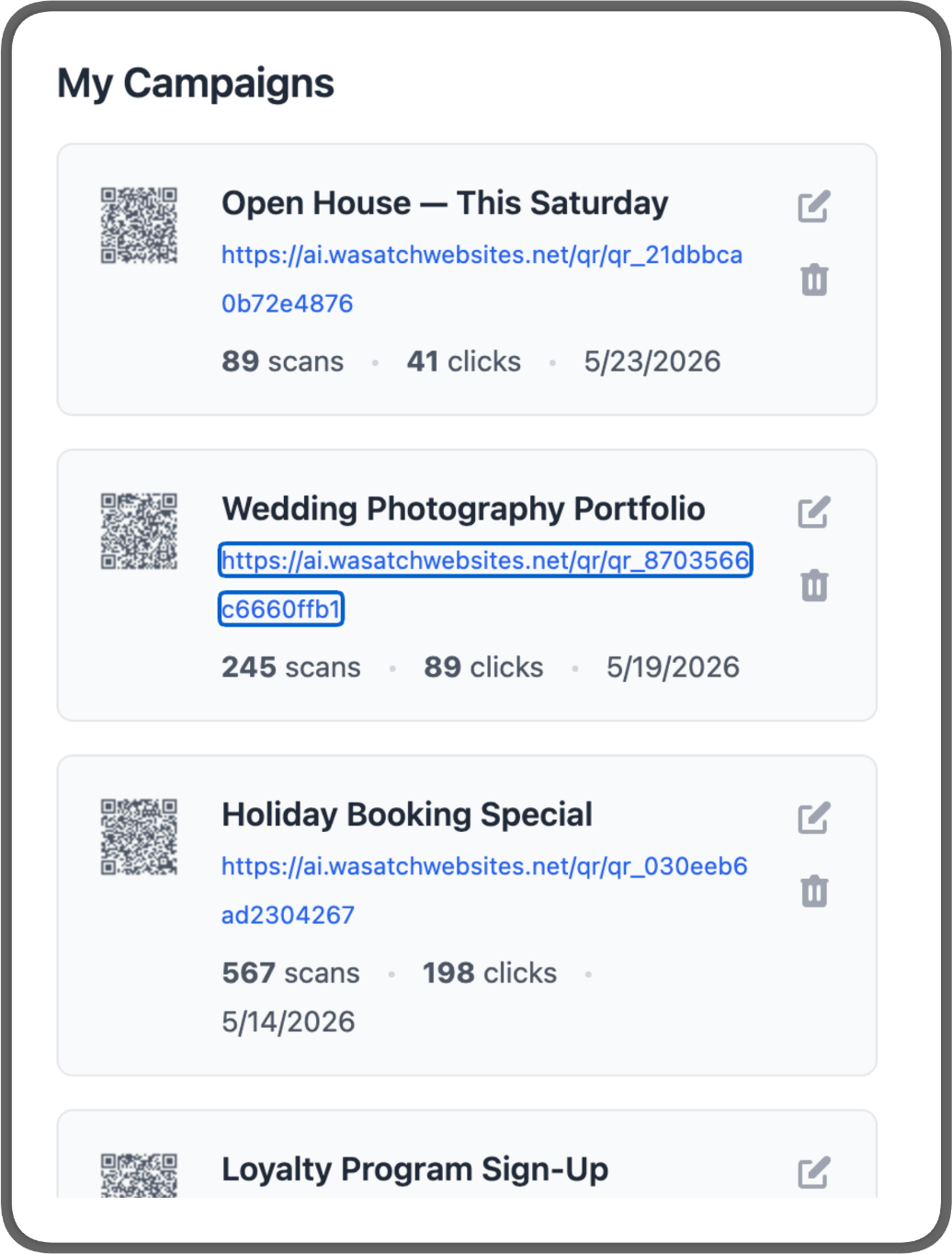 QR Landing Page Templates