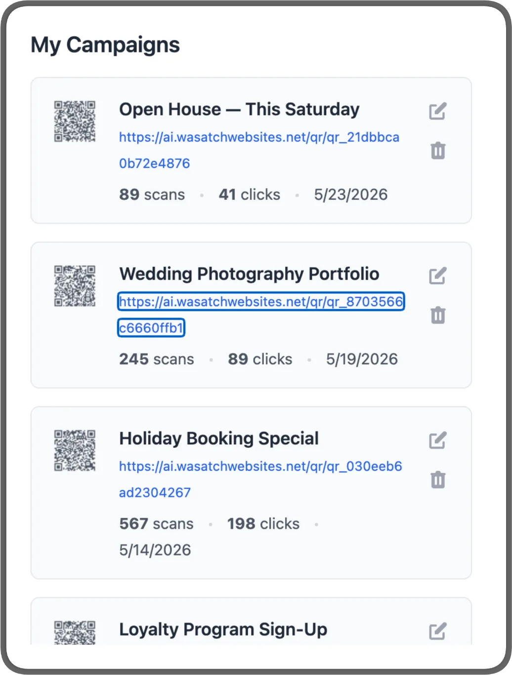 QR Landing Page Templates