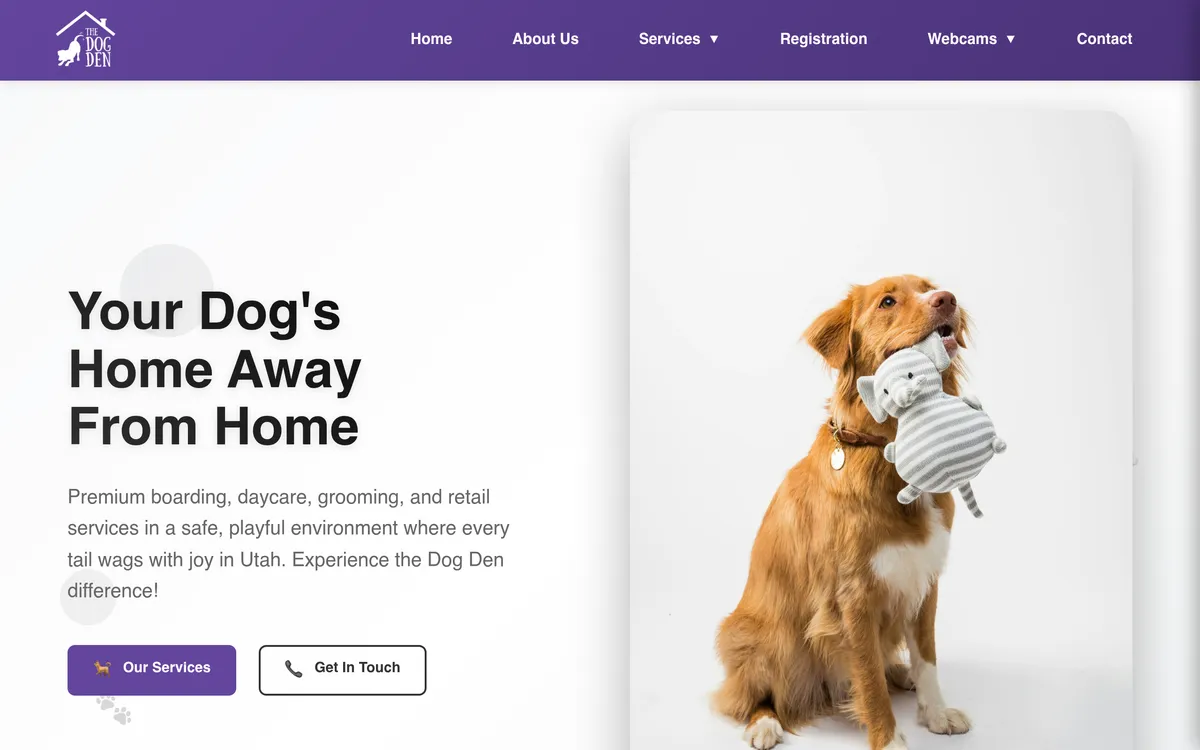 Dog daycare website built for a client