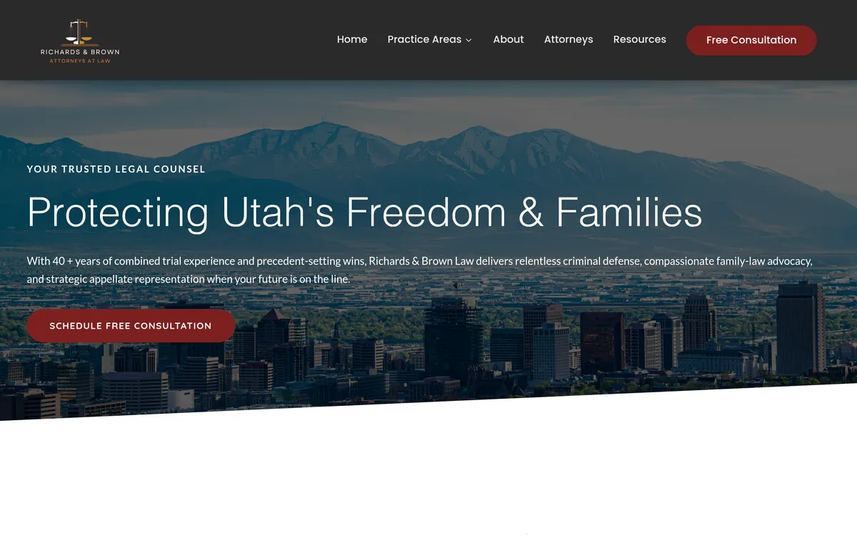 Law firm website built for a client